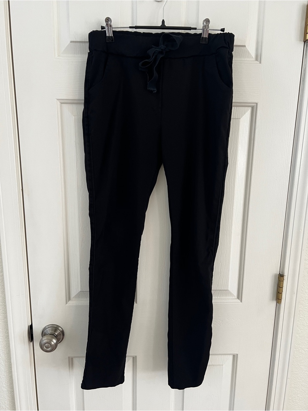 Women's Black Straight Leg Drawstring Pants